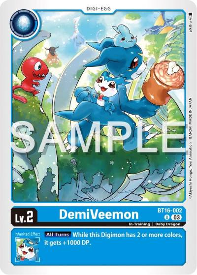 DemiVeemon BT16-002 U Beginning Observer Digimon card