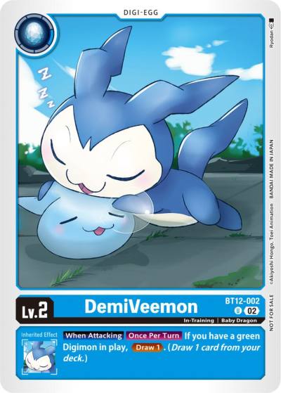 DemiVeemon NYCC 2023 Demo Deck BT12-002 U Digimon Demo Deck Exclusive Cards Digimon card