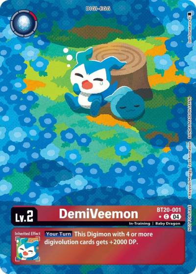 DemiVeemon Release Special Booster 25 Box Promotion Pack BT20-001 C Release Special Booster 2.5 Digimon card