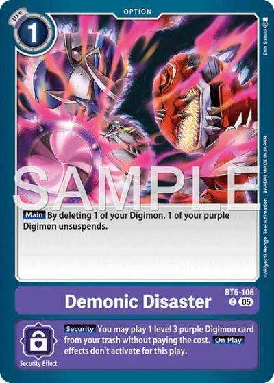 Demonic Disaster Reprint BT5-106 C Advanced Booster Digimon Generation Digimon card