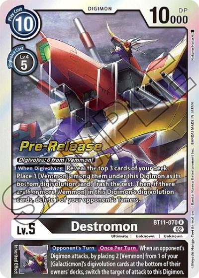 Destromon BT11-070 R Dimensional Phase Pre-Release Cards Digimon card