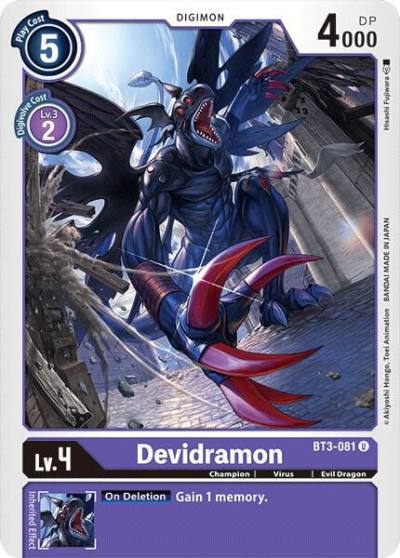 Devidramon BT3-081 U Release Special Booster 1.0 Digimon card