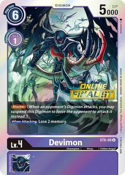 Devimon 2021 Championship Online Regional Online Finalist ST6-08 U Starter Deck 06: Venomous Violet Digimon card