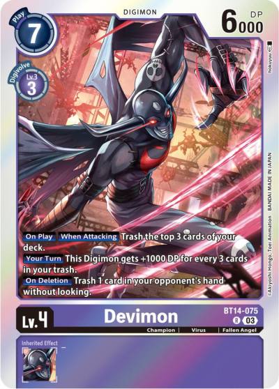 Devimon BT14-075 R Blast Ace Digimon card