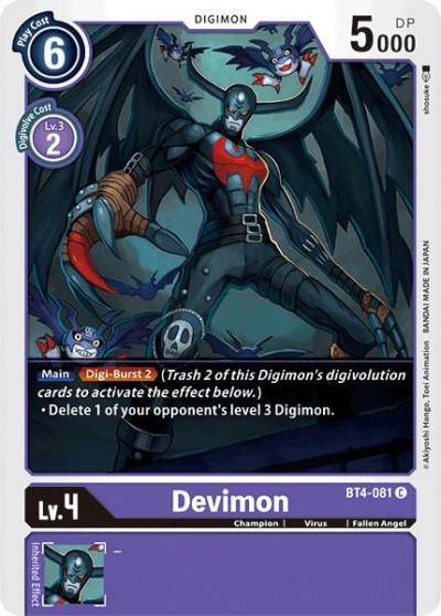 Devimon BT4-081 C Great Legend Digimon card