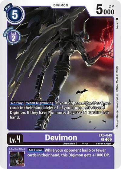 Devimon EX6-049 U Infernal Ascension Digimon card