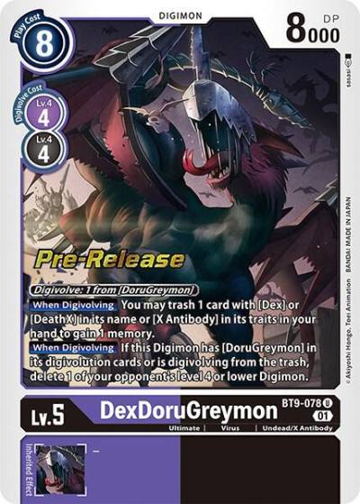 DexDoruGreymon BT9-078 U X Record Pre-Release Cards Digimon card