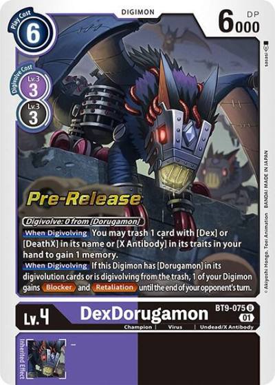 DexDorugamon BT9-075 U X Record Pre-Release Cards Digimon card