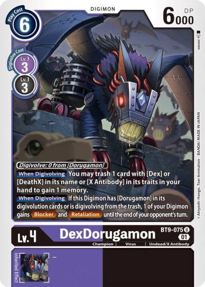 DexDorugamon BT9-075 U X Record Digimon card