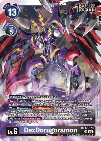 DexDorugoramon BT17-073 SR Secret Crisis Digimon card