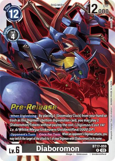 Diaboromon BT17-059 R Secret Crisis Pre-Release Cards Digimon card