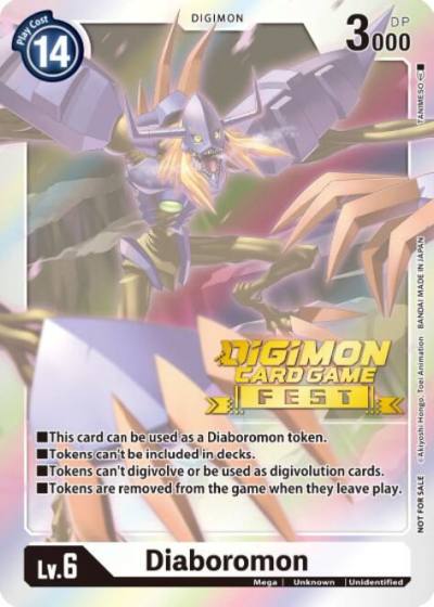 Diaboromon Token Digimon Card Game Fest 2022  Digimon Promotion Cards Digimon card