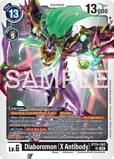 Diaboromon X Antibody BT24-065 SR Time Stranger Digimon card
