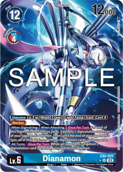 Dianamon Alternate Art EX5-025 SR Animal Colosseum Digimon card