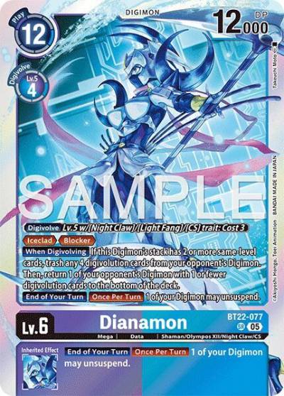 Dianamon BT22-077 SR Cyber Eden Digimon card