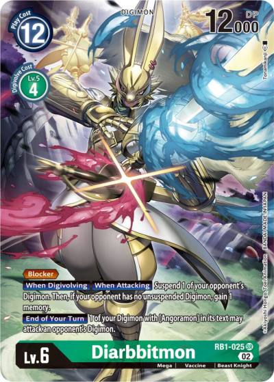 Diarbbitmon Textured Alternate Art RB1-025 SR Resurgence Booster Digimon card