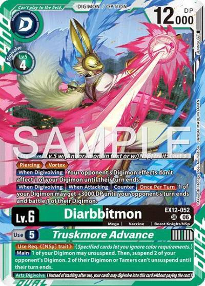 Diarbbitmon // Truskmore Advance EX12-052 SR Digital World Shambala Digimon card