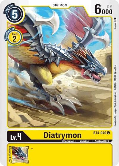 Diatrymon BT4-040 C Great Legend Digimon card