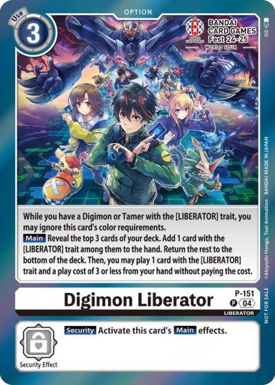 Digimon Liberator BANDAI Card Games Fest 24 25 World Tour P-151 P Digimon Promotion Cards Digimon card