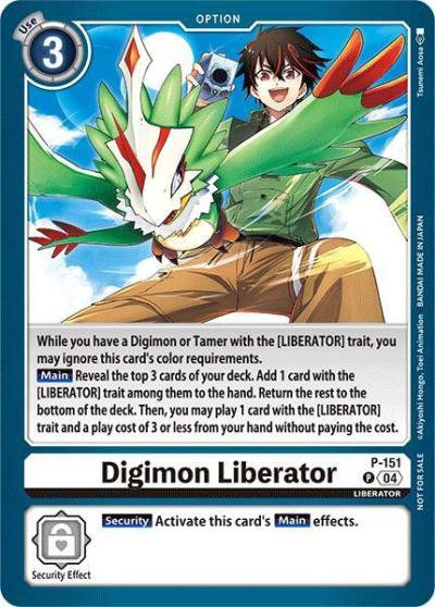 Digimon Liberator Store Tournament 2024 Jul Sep Participation Pack P-151 P Digimon Promotion Cards Digimon card