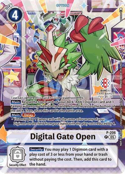 Digital Gate Open BANDAI Card Games Fest 25 26 P-206 P Digimon Promotion Cards Digimon card