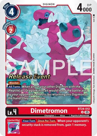 Dimetromon BT24-012 U Time Stranger Release Event Cards Digimon card