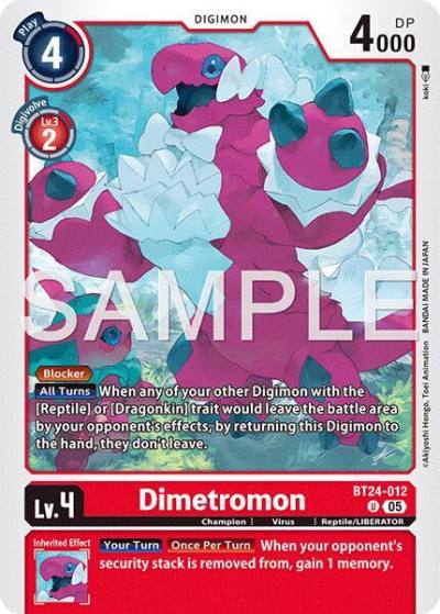 Dimetromon BT24-012 U Time Stranger Digimon card