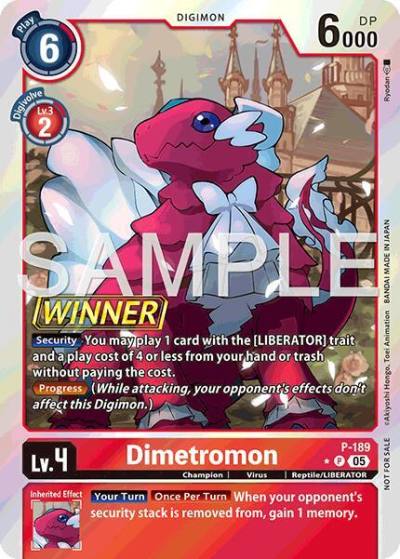 Dimetromon Store Tournament 2025 Vol3 Winner Pack P-189 P Digimon Promotion Cards Digimon card