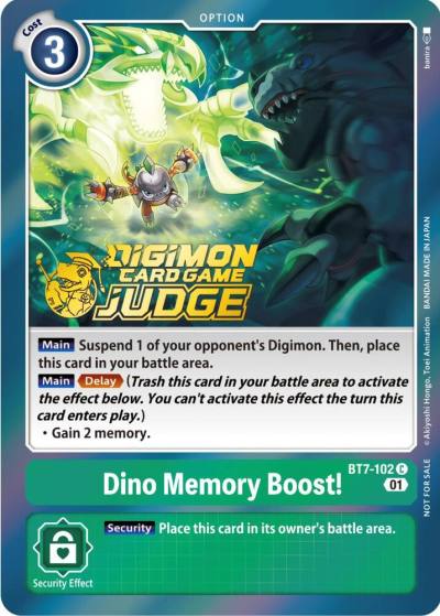 Dino Memory Boost Judge Pack 3 BT7-102 C Next Adventure Digimon card