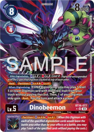 Dinobeemon Alternate Art BT16-077 SR Beginning Observer Digimon card