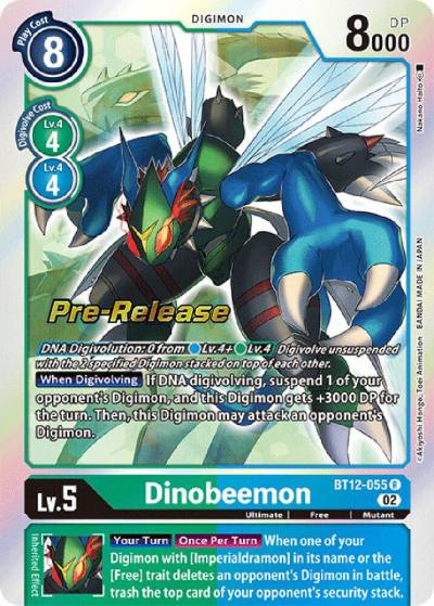 Dinobeemon BT12-055 R Across Time Pre-Release Cards Digimon card