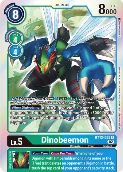 Dinobeemon BT12-055 R Across Time Digimon card