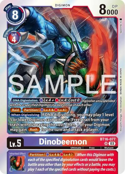 Dinobeemon BT16-077 SR Beginning Observer Digimon card