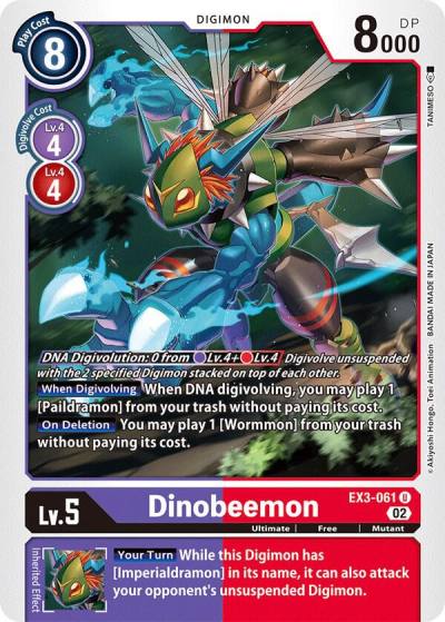 Dinobeemon EX3-061 U Draconic Roar Digimon card