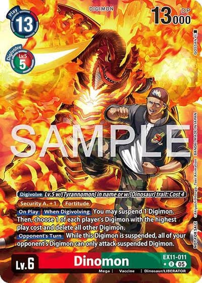 Dinomon (Box Topper) EX11-011 R Dawn of Liberator Digimon card