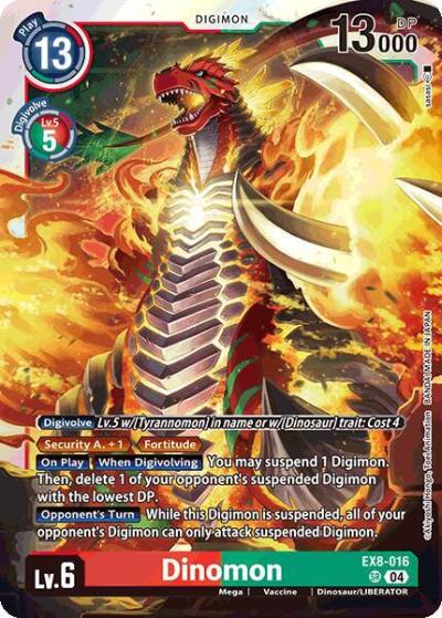 Dinomon EX8-016 SR Chain of Liberation Digimon card