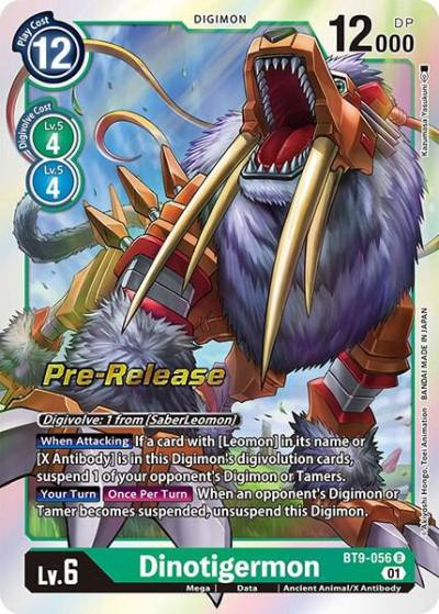 Dinotigermon BT9-056 R X Record Pre-Release Cards Digimon card