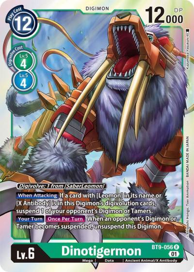 Dinotigermon BT9-056 R X Record Digimon card