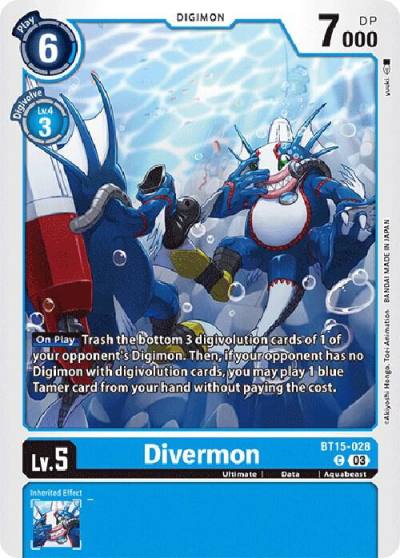 Divermon BT15-028 C Exceed Apocalypse Digimon card