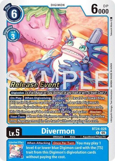 Divermon BT24-028 R Time Stranger Release Event Cards Digimon card
