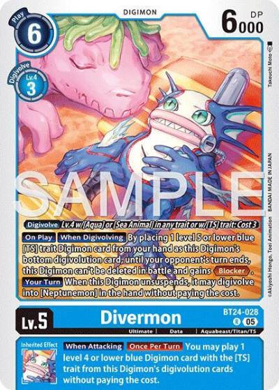 Divermon BT24-028 R Time Stranger Digimon card