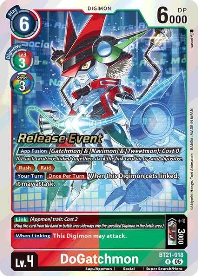 DoGatchmon BT21-018 R World Convergence Release Event Cards Digimon card