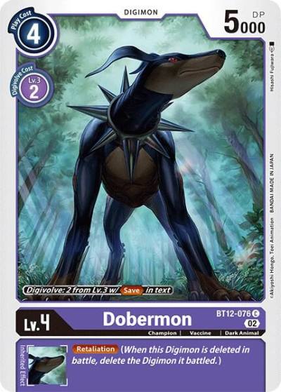 Dobermon BT12-076 C Across Time Digimon card