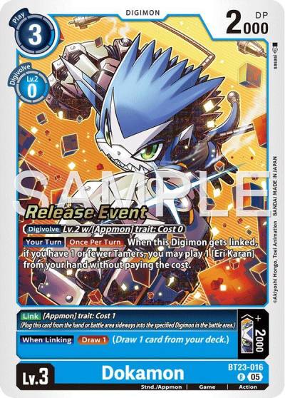 Dokamon BT23-016 R Hackers' Slumber Release Event Cards Digimon card