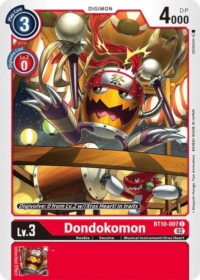 Dondokomon BT10-007 C Xros Encounter Digimon card