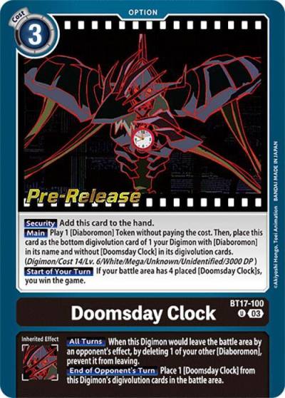 Doomsday Clock BT17-100 U Secret Crisis Pre-Release Cards Digimon card
