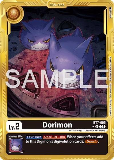 Dorimon Gold Border BT7-005 U Advanced Booster Digimon Generation Digimon card