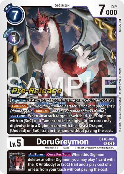 DoruGreymon BT16-061 U Beginning Observer Pre-Release Cards Digimon card