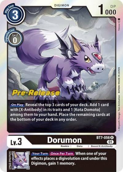 Dorumon BT7-056 R Next Adventure Pre-Release Cards Digimon card