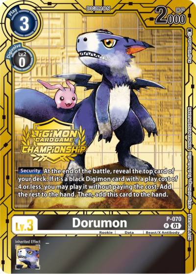 Dorumon Championship 2023 Gold Card Set P-070 P Digimon Promotion Cards Digimon card